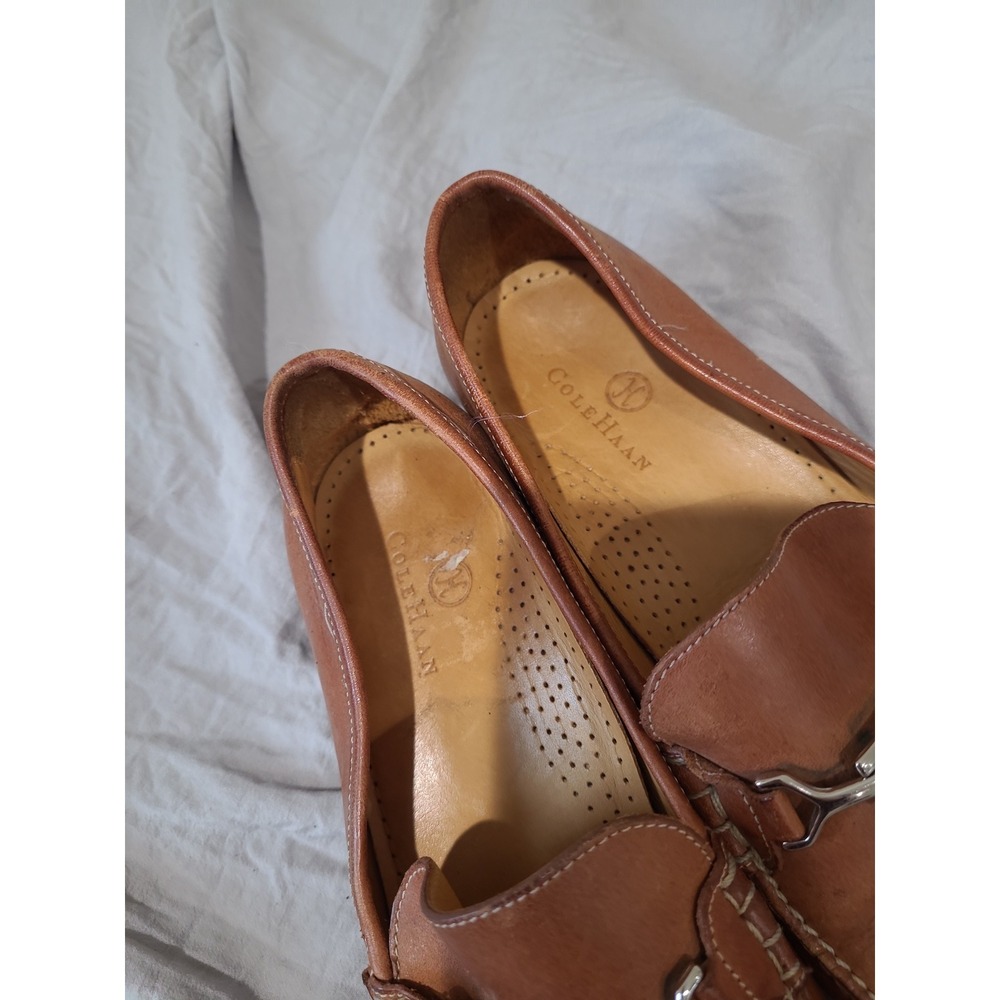 Cole Haan Horse Bit  Leather Slip on Loafers‎ Women SZ 7.5B Vibram Sole low heel - Picture 4 of 12